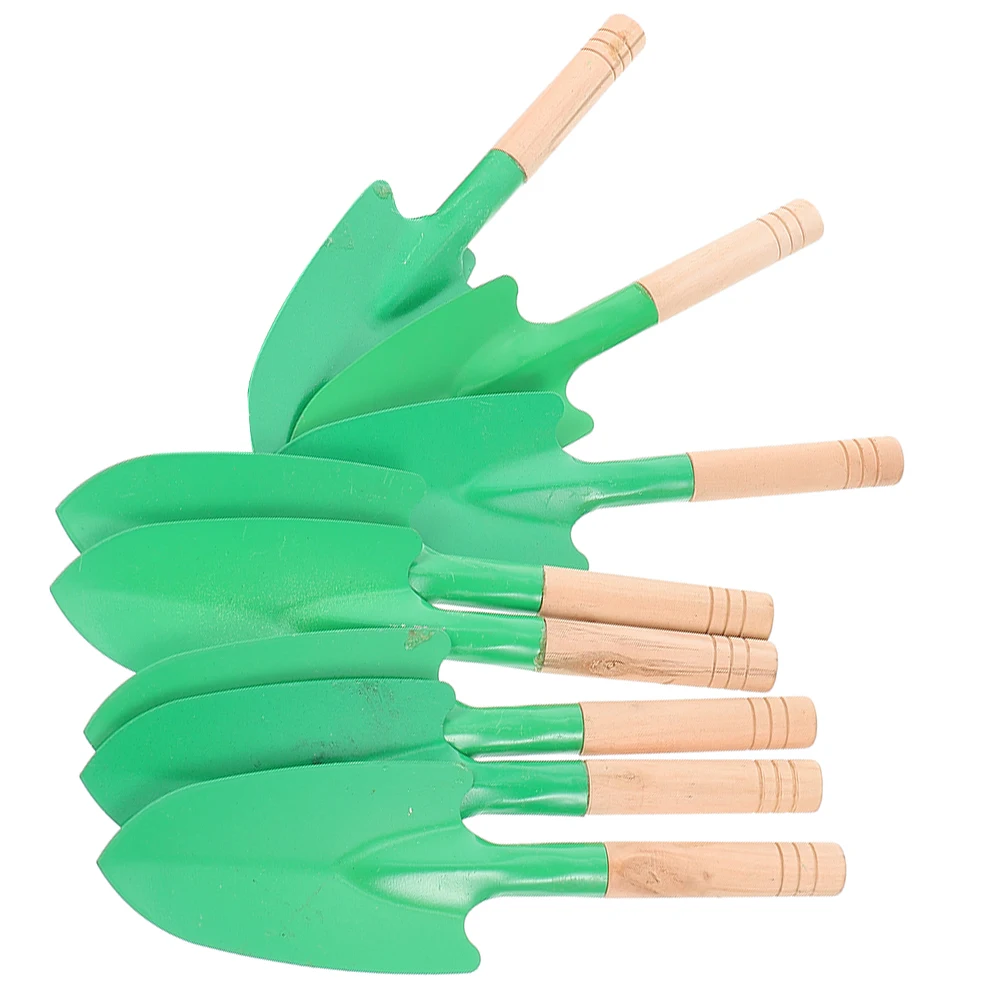 

8 Pcs Mini Garden Shovel Wooden Handle Iron Blade Plant Leaf Cleaning Tongs Handheld Digging Tool Gardening Camping Hiking
