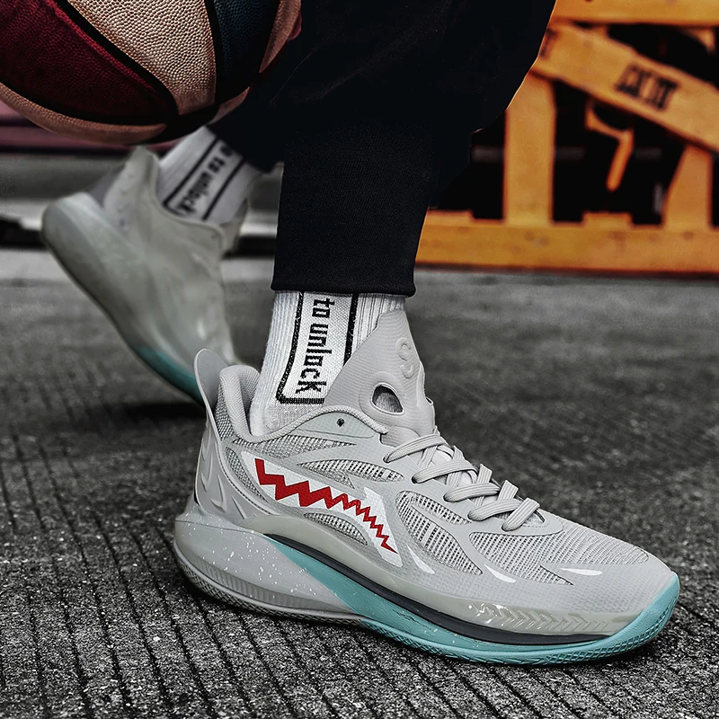Outfield anti-slip actual combat basketball shoes men's new low help cushioned shock wear-resistant guard sports shoes