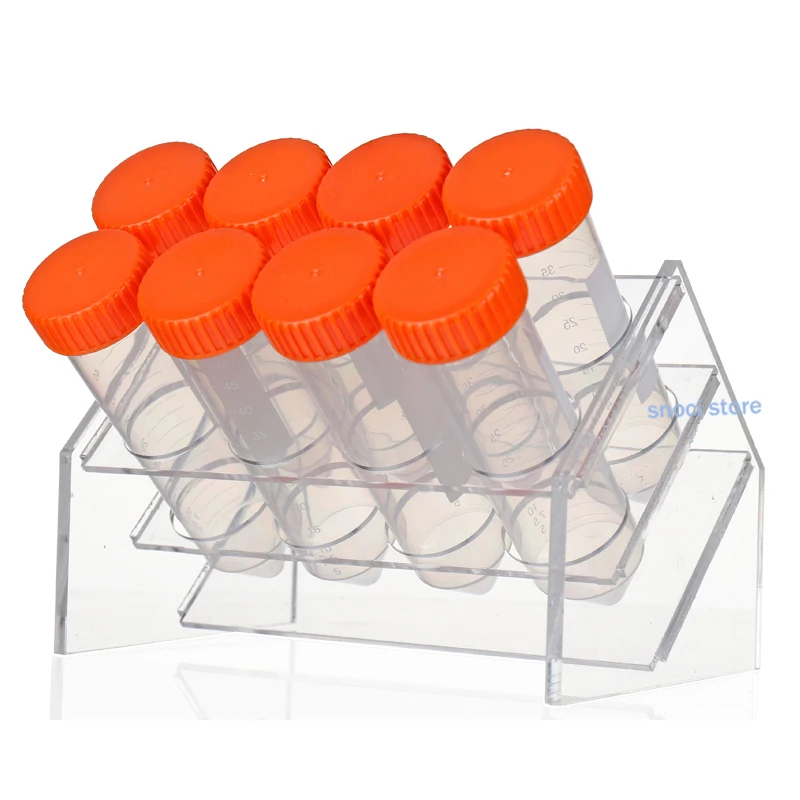 Test Tube Rack Centrifuge Tube Holder Plexiglass Rack Oblique Precipitation Tube Stand for 10ml/15ml/50ml Tubes,Dia 18mm/30mm view 6