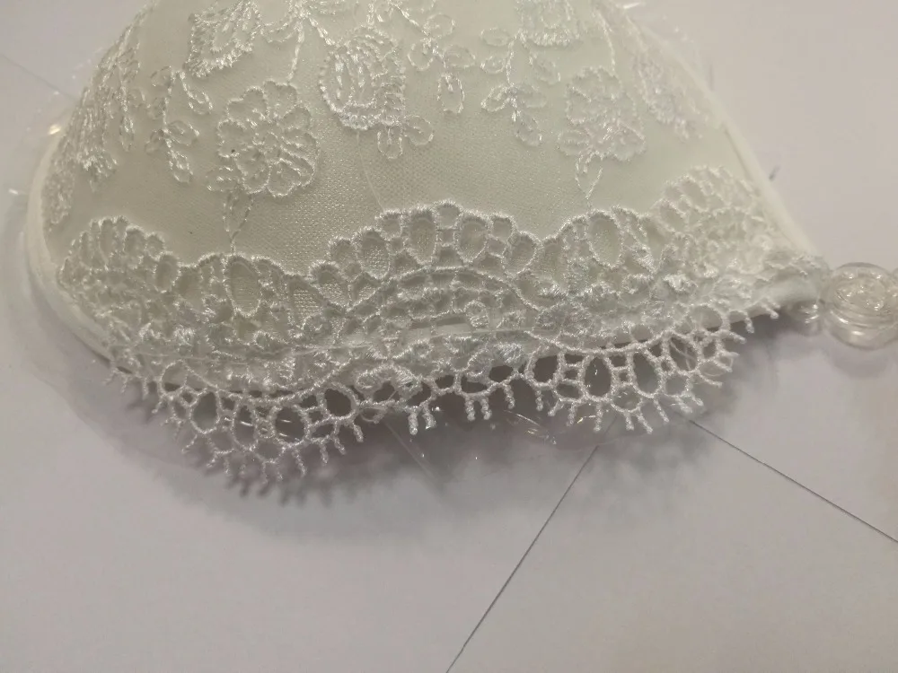 White Lace Embroidery Bra Super Push Up Silicone Bralette Backless Strapless Invisible Bras for Women Wedding Bikini