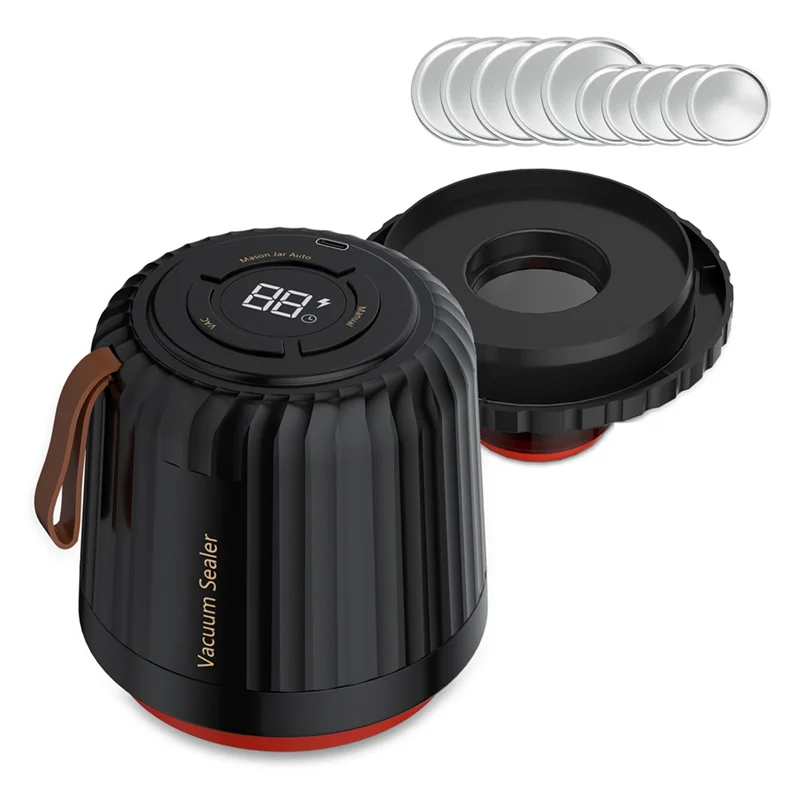 

A01F-Electric Mason Jar Vacuum Sealer For Vacuum Bags, Can Opener, Wide Mouth And Regular Mouth Mason Jar Lids Food Storage