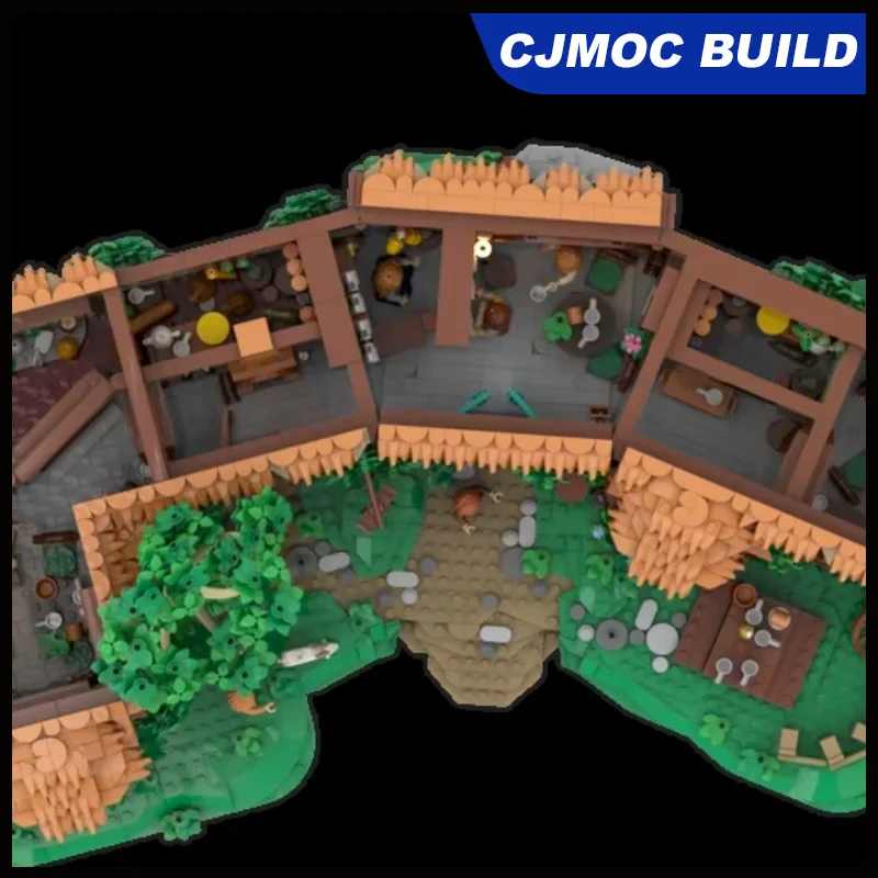 5980pcs MOC Lord Rings Movie Green Dragon Inn Model Building Blocks DIY Gift Creative Collectible Display Toy MOC-231009 view 4