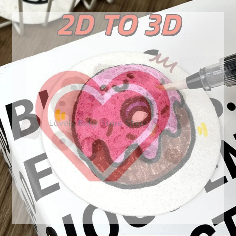 1 Set DIY Drawing Art Educational Craft Sponge Canvas Board Handicraft Toy 3D Magic Puffy Foam Texture Painting Paper For Kids