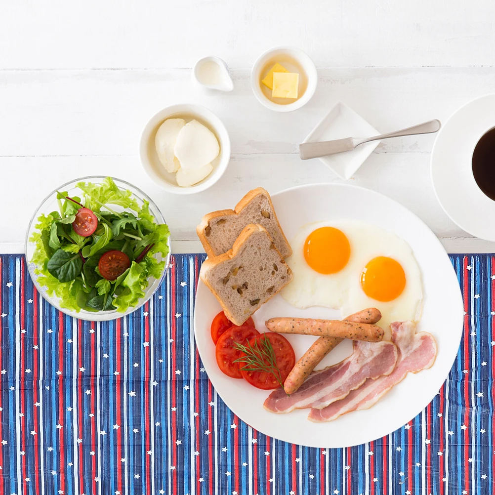 

Star Strip Tablecloth Patriotic Decorative Rectangle Table Cover for 4Th of July Memorial Day Outdoor Picnic Independence Day