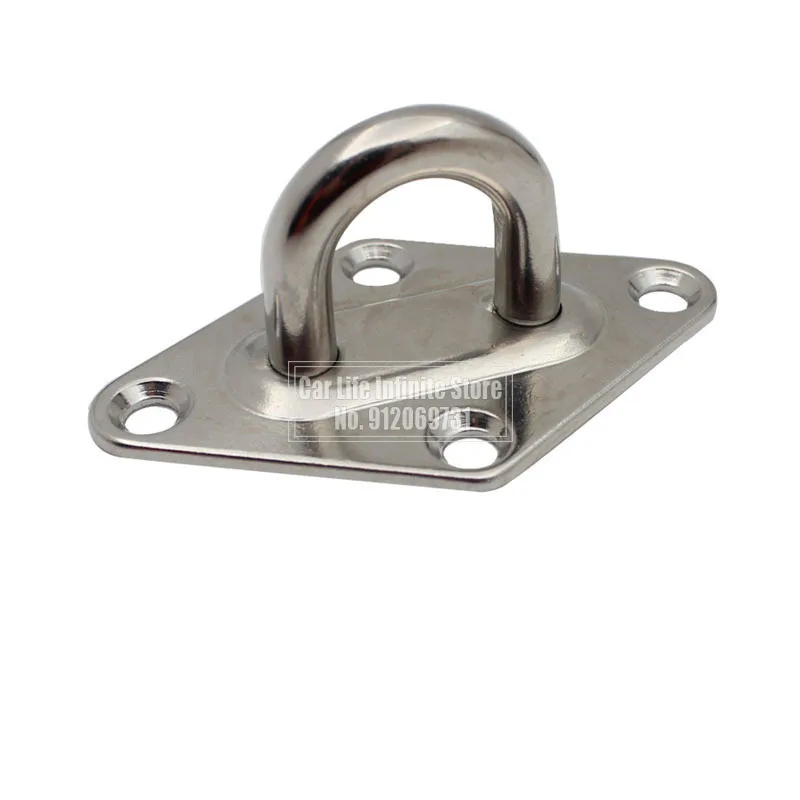 304/316 Stainless Steel Ceiling Wall Mount Hook Heavy Duty Anchor Eye Plate For Boat Yoga Swing Hammocks 5/6/8/10mm Full welding