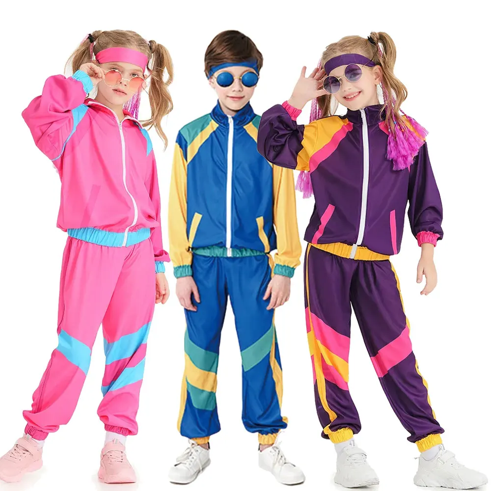 

Kids Girls Boys 60s 70s Hippie Costumes Children Vintage Rock Disco Outfits Cosplay Carnival Halloween Fancy Party Dress