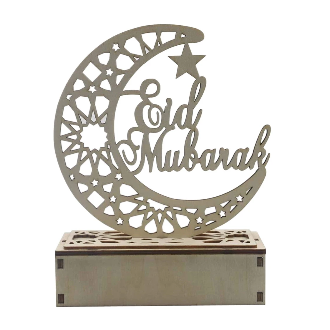 Wooden Led Light Palace Eid Mubarak Decor Ramadan Decoration Muslim Craft Supplies Ramadan Decoration Home Party Decor-A