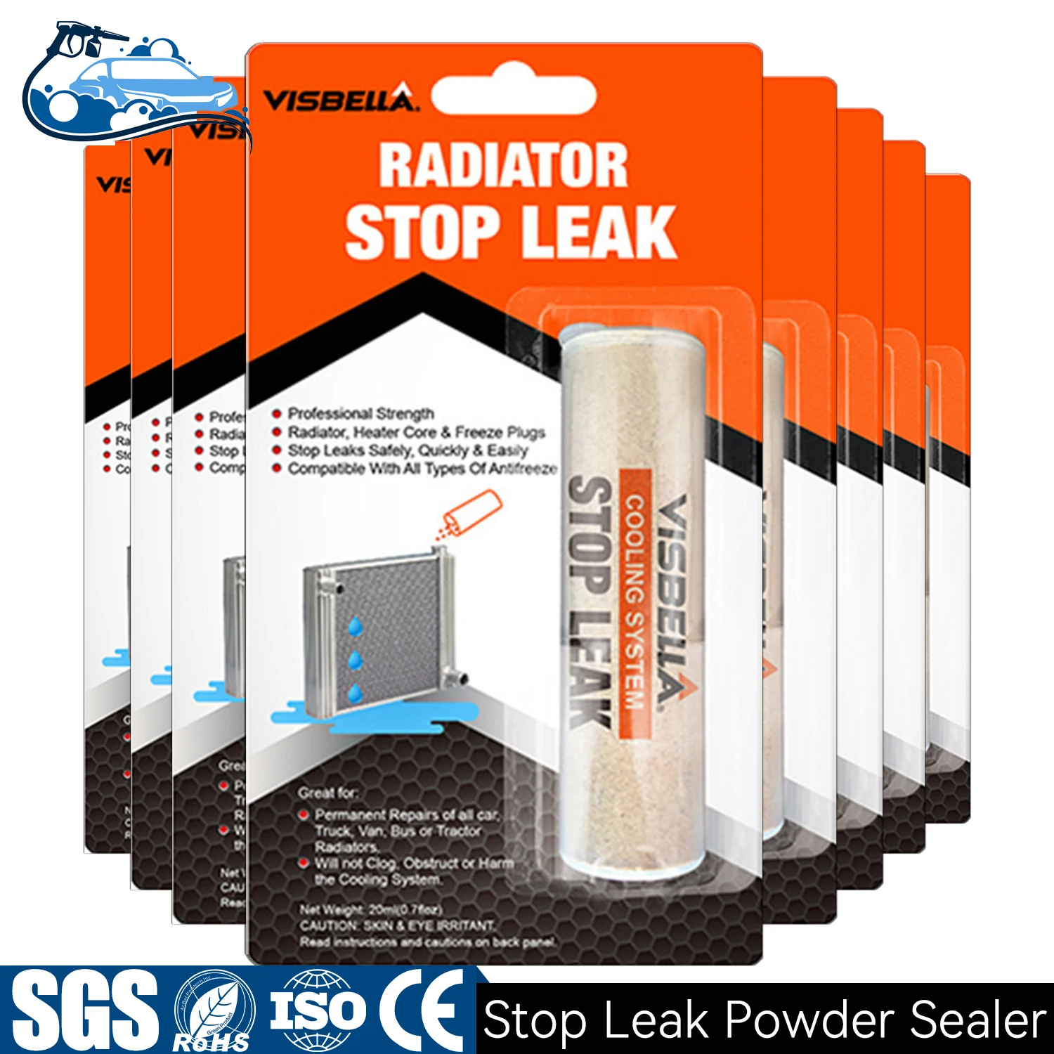 Leaks Radiator Stop Leak Powder Car Cooling System Sealer Seals Small Leaks Hairline Cracks in Radiators Heater Cores