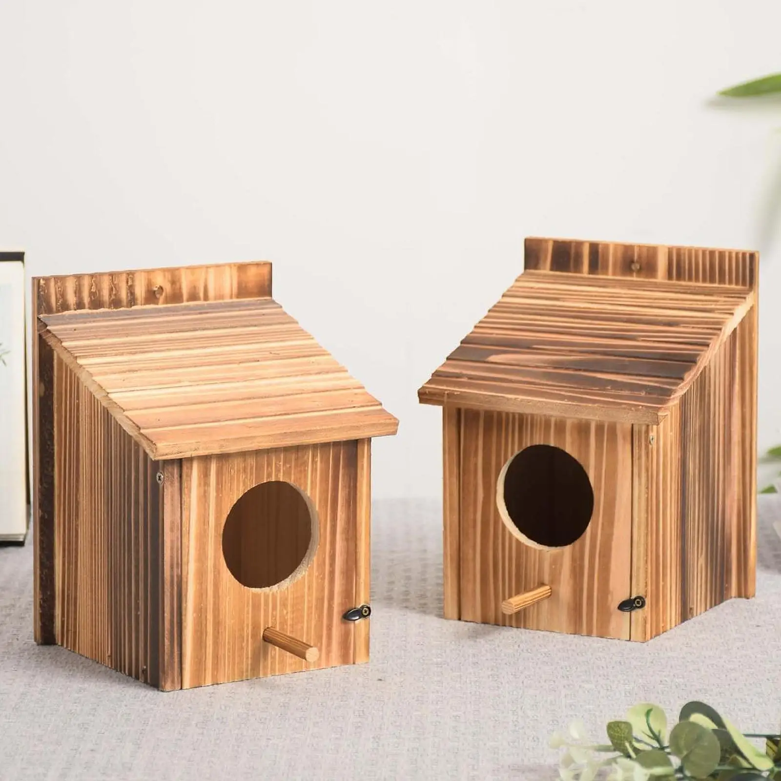 Outdoor Bird House Bird Feeder Sheltered Warm Place Wooden Bird Box Birds Nest for Bird Viewing Garden Small Birds Yard Balcony