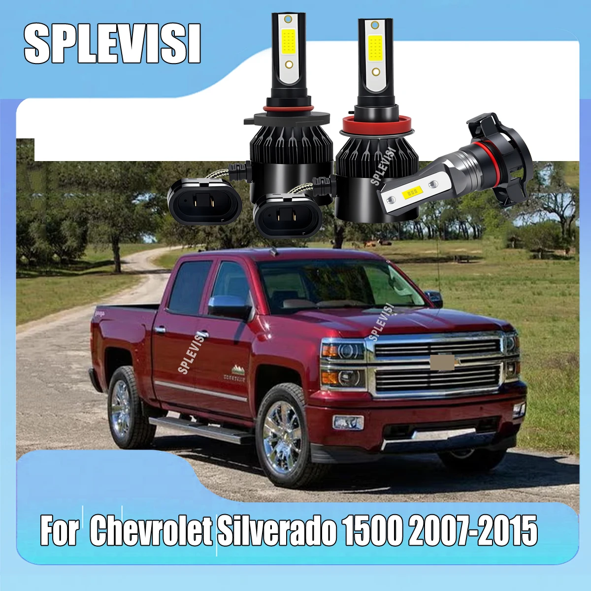 

LED White 60W Headlight Fog Lamps 9005 H11 H16 - Experience Superior Lighting For Chevrolet Silverado 1500 2007 2008 2009-2015