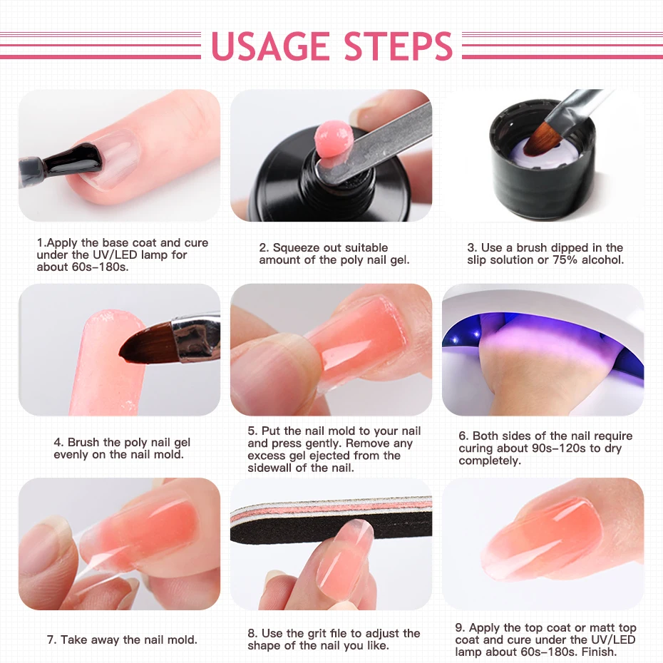 NailWind 10/15/30ml Jelly Poly UV Gel Nail Polish Semi Permanent  Acrylic Hybrid Gel Poly Base Top Coat Nail Varnishes