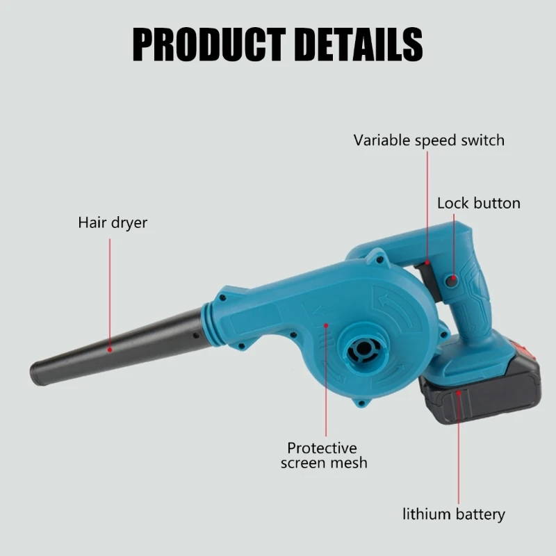 Leaf Blower ไร้สายไฟฟ้า Leaf Blower แบตเตอรี่ Lithium Blower พร้อมหัวฉีดน้ำหนักเบา Leaf Blowers สำหรับ Drop ship