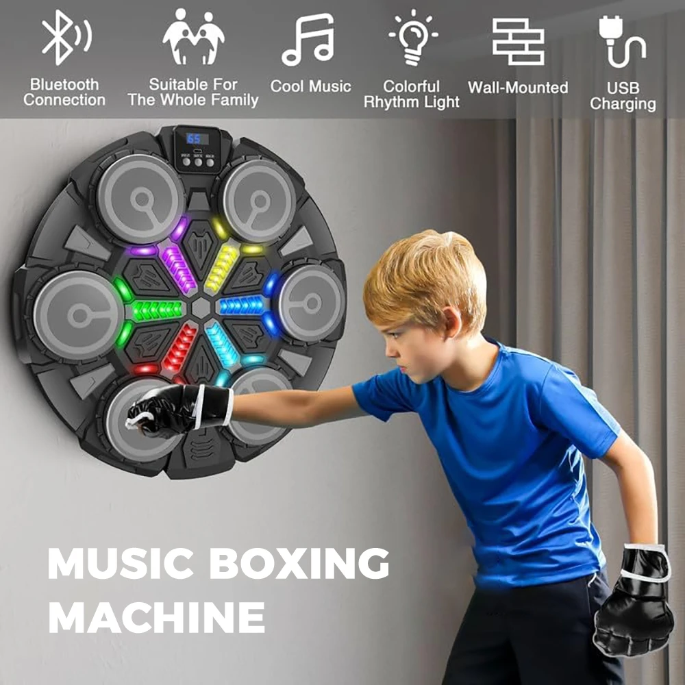 Bild 4: Heim-Fitness Wandmontierter Boxtrainer mit Smart Bluetooth-Verbindung und Musikfunktion für Kinder-Training