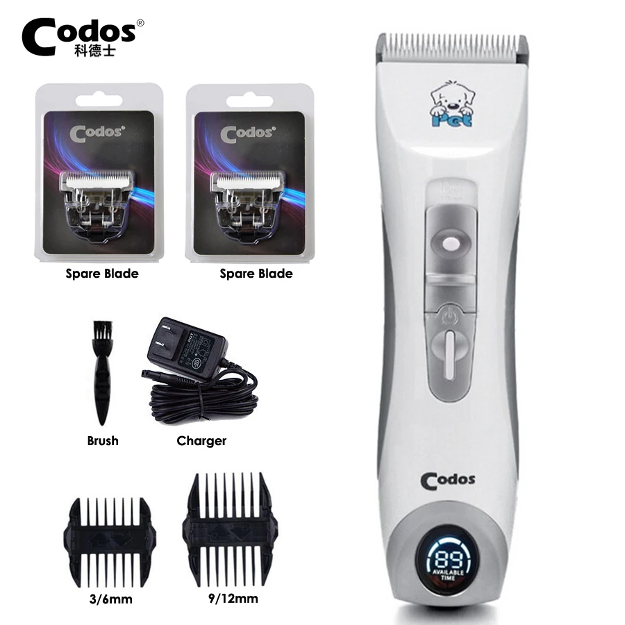 Codos 9600 Professional Pet Hair Trimmer Electrical Animals Dog Grooming Clipper Rechargeable Cat Haircut Machine LCD Display