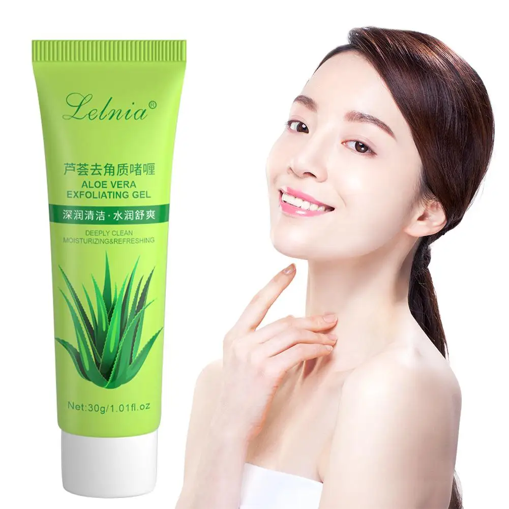 1 Gel exfoliante de Aloe Vera, extracto de Aloe Vera hidratante, 30g, crema exfoliante de limpieza corporal, cuidado de la piel suave y delicado, cuidado de la cara, H4X9