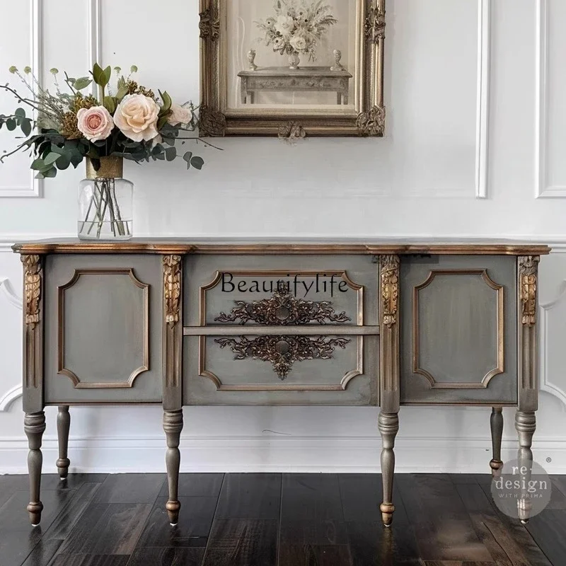 

ls 04European and American retro high-end French solid wood porch cabinet European carved luxury dining side decorative cabinet