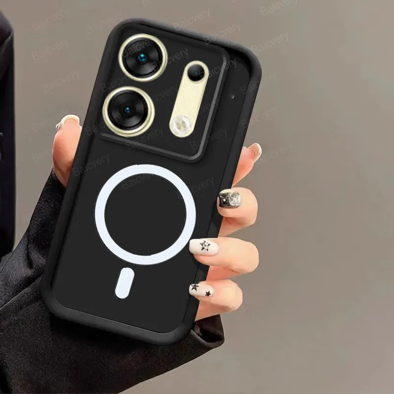 for infinix ZERO 30 4G / ZERO 30 5G Phone Case Cover Funda Capa Camera Lens Protect Support Magnetic Wireless Charger Sticker