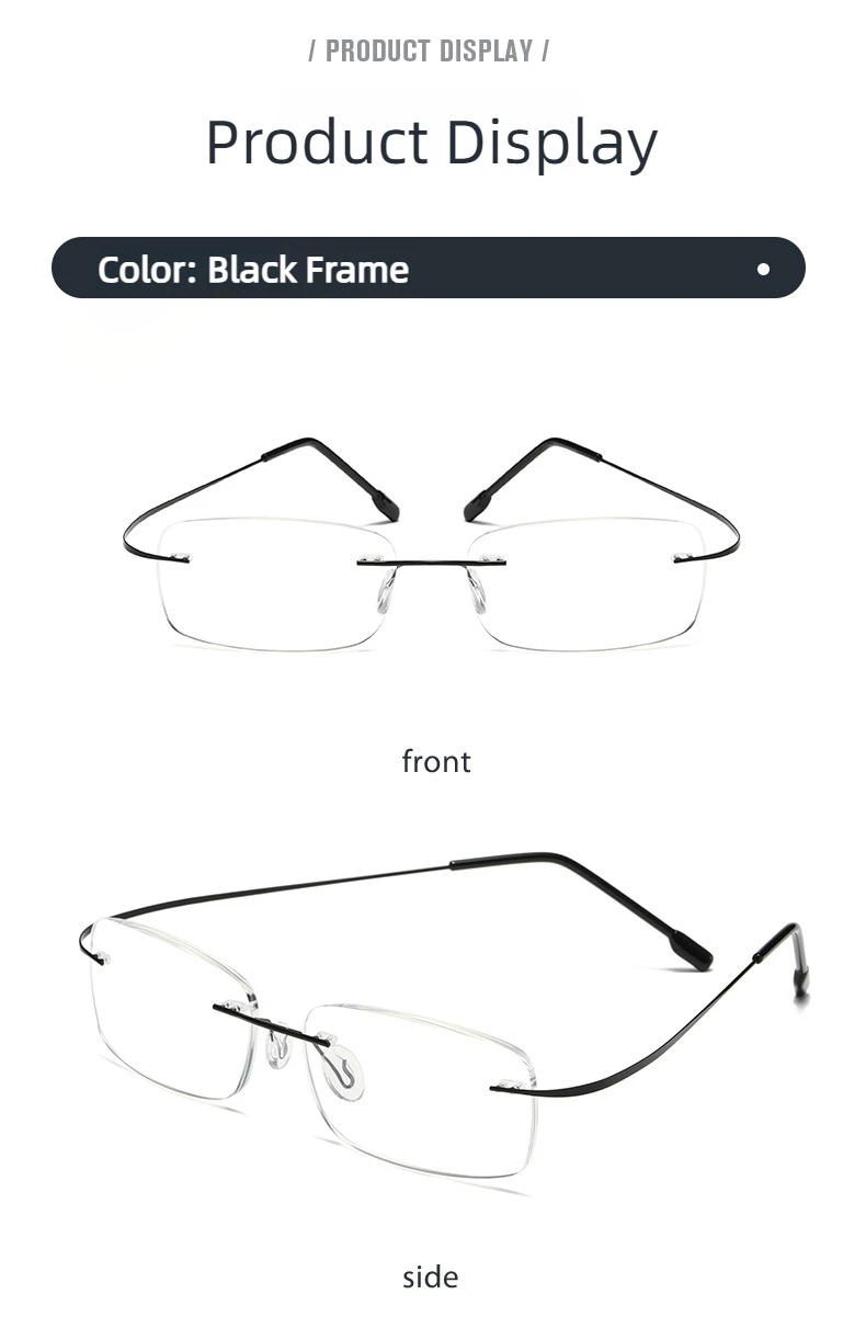 Neue Titan-Lesebrille für Männer und Frauen Klassische Rahmenlose Gleitsichtbrille Ultraleichte Anti-Blaulicht Weitsichtbrille – Detail 13