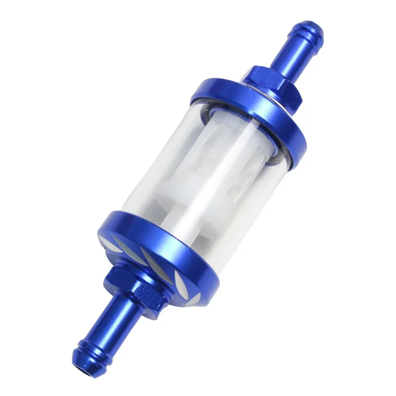 CNC Aluminum Alloy Clear Washable Reusable Inline Fuel Filter 8mm 5/16