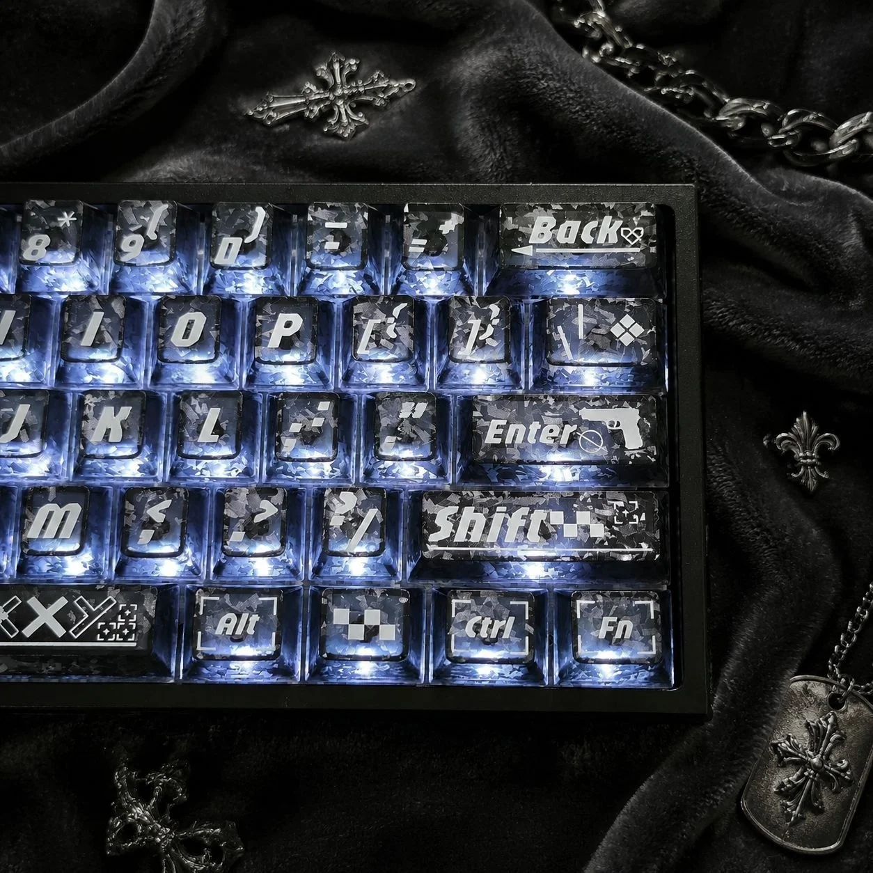 คีย์แคปพีซีโปร่งแสงลายคาร์บอนไ - Ergonomic Keyboard Split Mechanical บทวิจารณ์และราคา