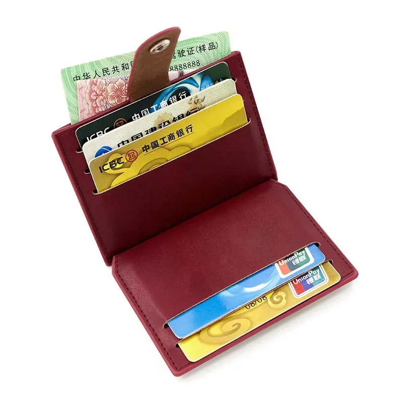 Luxuriöse Kleine Herren-Kreditkarten- und Ausweishalter-Brieftasche Schlanke Leder-Geldbörse mit Münzfach Markendesigner-Portemonnaie für Männer und Frauen