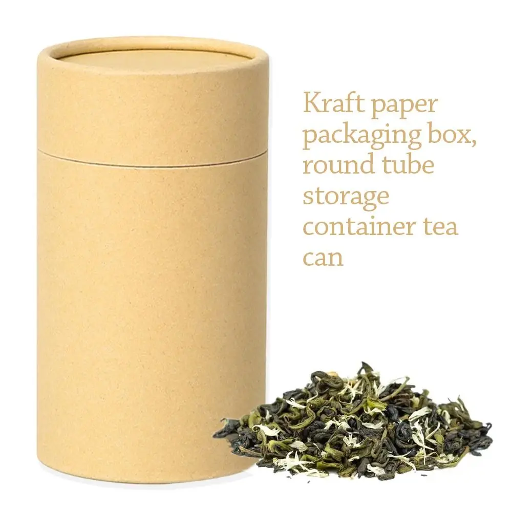 Accessories Multiple Sizes Packaging Boxes Kraft Paper Cardboard Round Tube Crafts Cylindrical Tea Can for Friendship