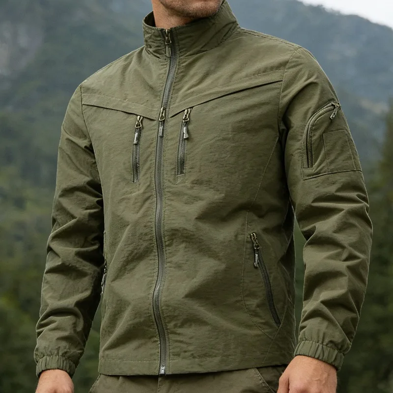

Men's Sports Jacket Waterproof Loose Casual Multi Pocket Outdoor Hiking, Camping, Tourism Cycling Men's Workwear Jacket