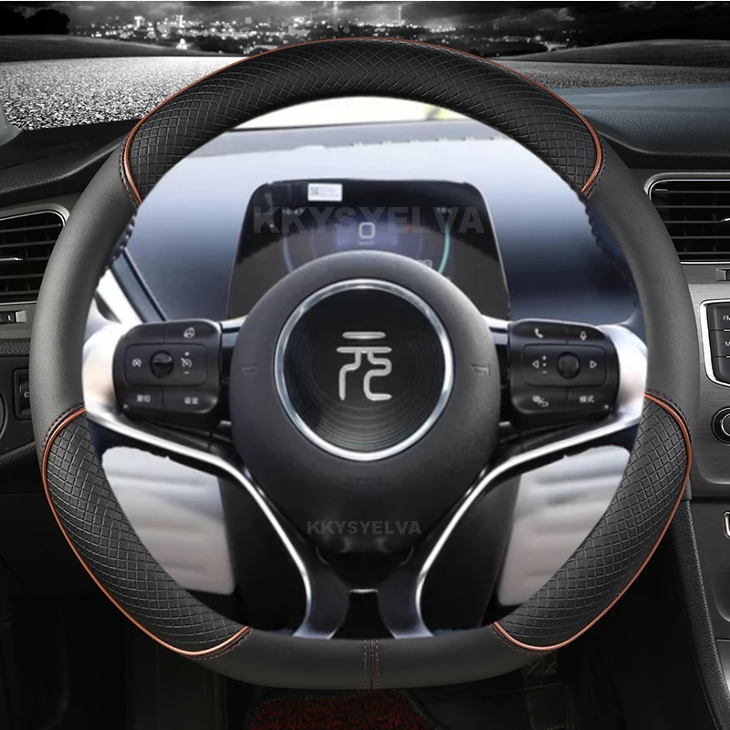 For BYD Atto 3 Atto 3 EV Yuan Plus 2022 2023 Microfiber Leather Sport D Shape Car Steering Wheel Cover Auto Accessories