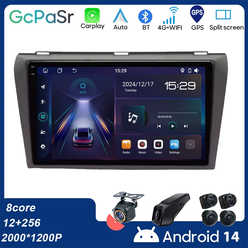 

4G For Mazda 3 2004 - 20094G Car Android Auto CarPlay Radio Stereo Head Unit Multimedia Player GPS Navigation 5G WIFI DVD ts10