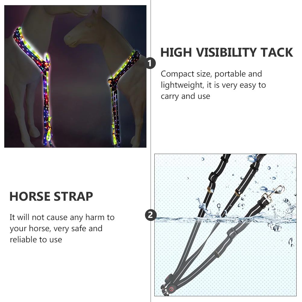 

Led Glowing Horse Strap Compact Lightweight Rechargeable High Visibility Equestrian Training Accessory For Horse Riding