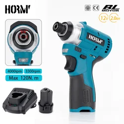 120N. m 12V Brushless Screwdriver Electric Drill Cordless Screwdriver Impact Driver for Makita Lithium-Ion Battery Power Tool