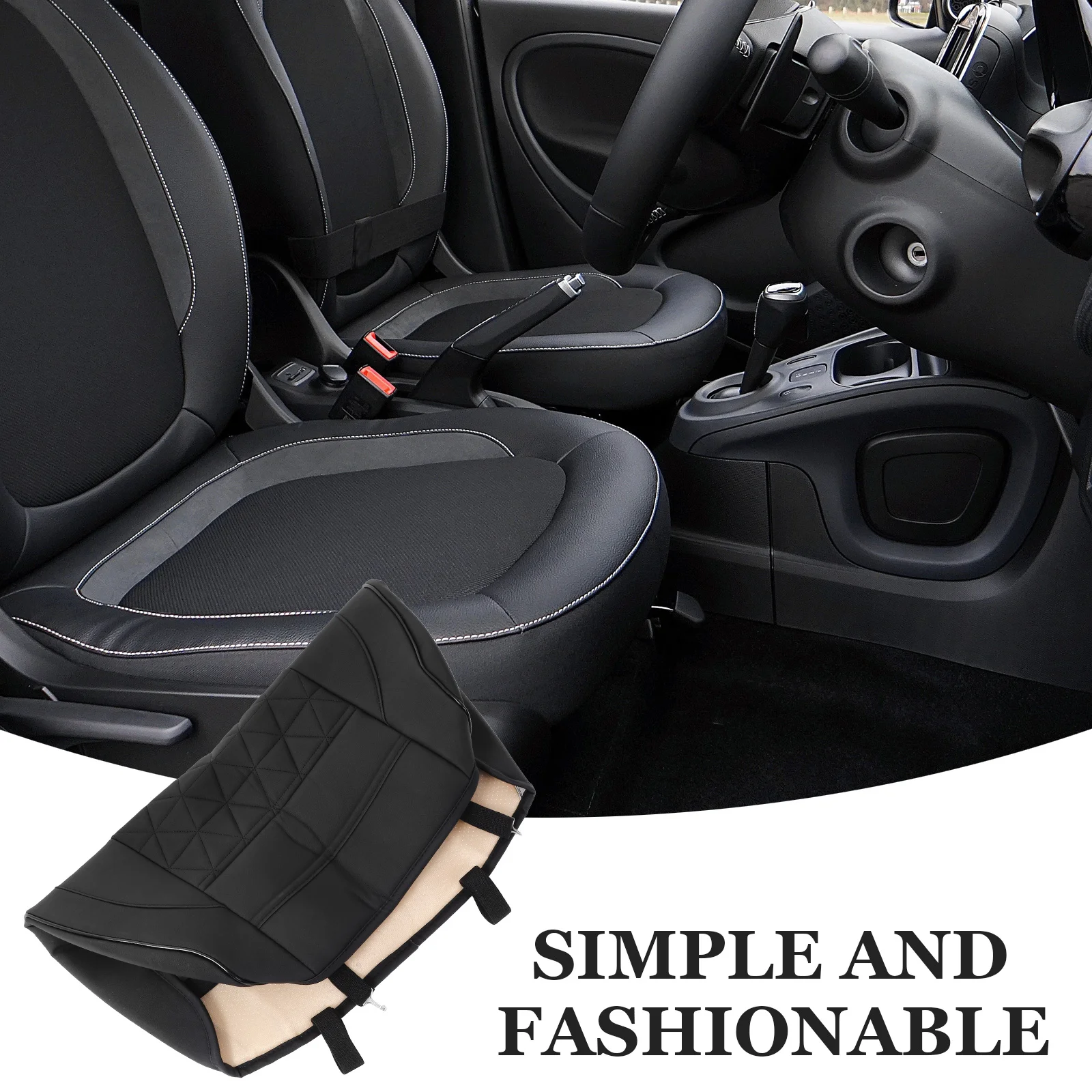 

Car Seat Cushion PU Backless Design Comfortable Driving Protective Mat Auto Seat Cover Automotive Accessory