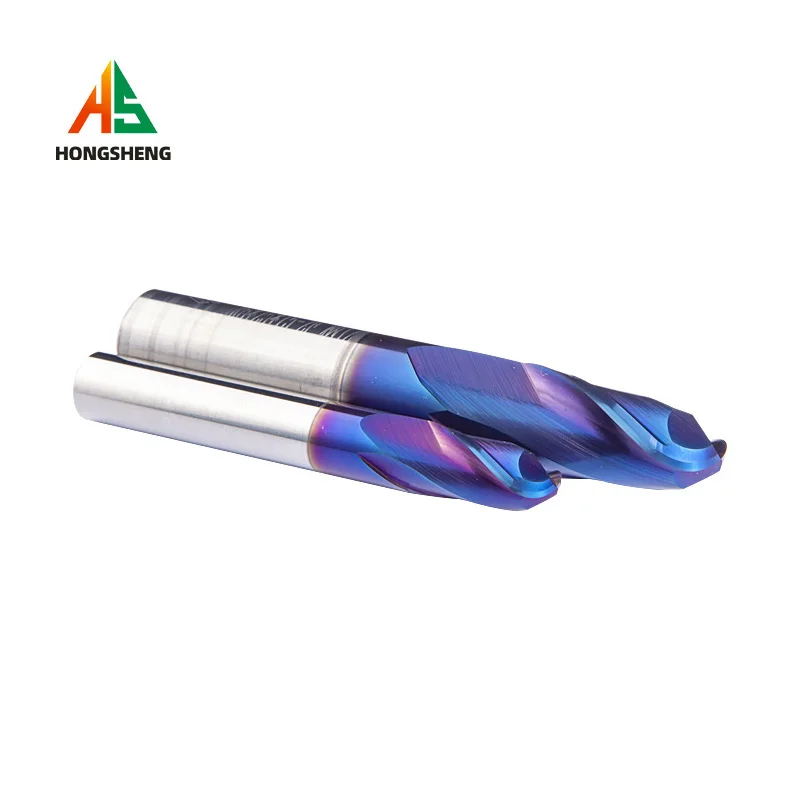 HRC55 65 2 Flute Ball Nose End Mill Tungsten Carbide Cutter Milling Tool R0.5 R12345 6mm 8mm 10mm 16 20MM CNC Router Bit