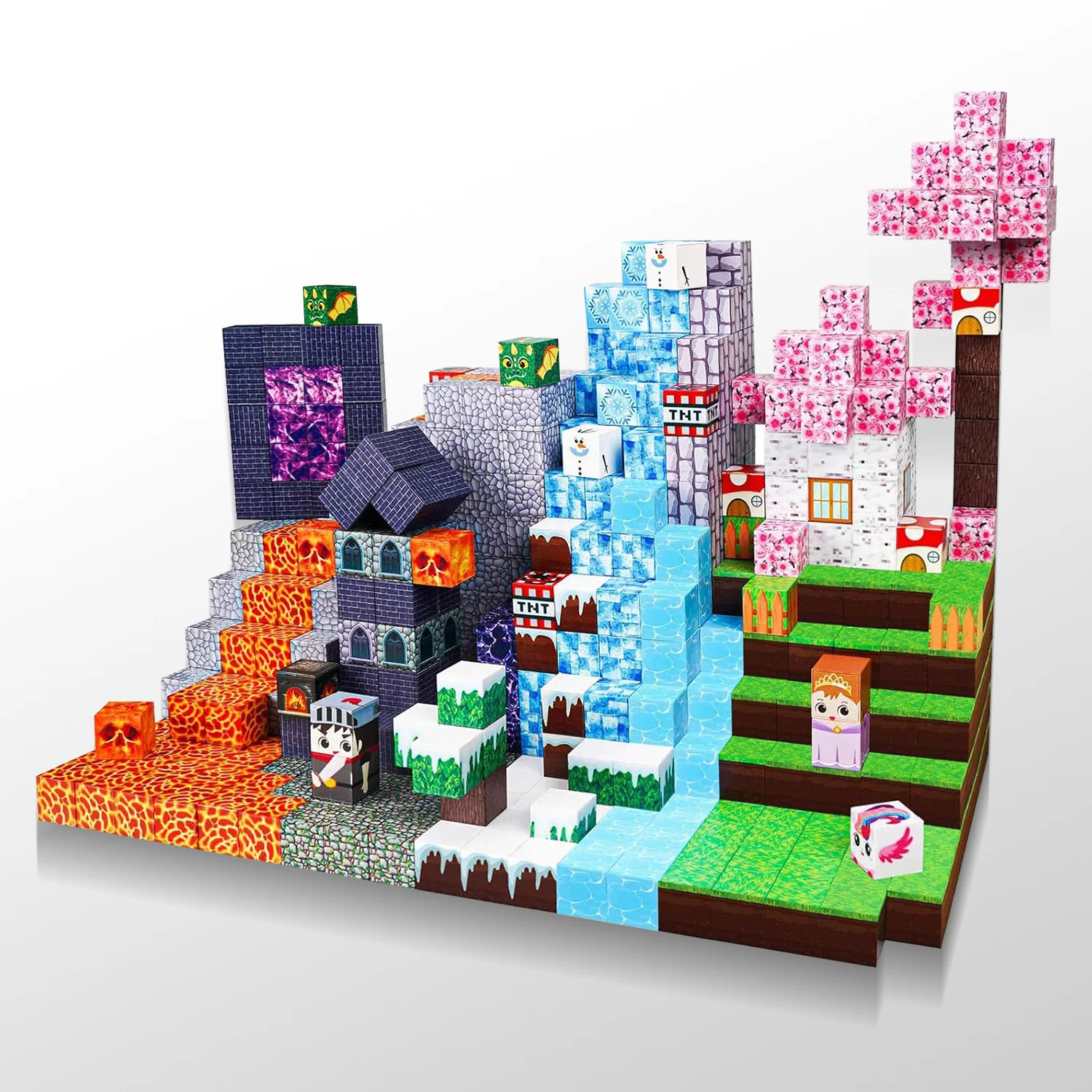 

Детские магнитные строительные блоки, игрушки STEM MONTESSORIES CUBE Dream World, креативный архитектурный строительный набор, головоломки, подарки