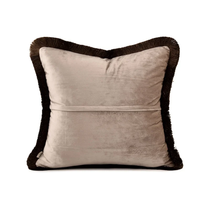 Khaki Yellow Pillows Retro Tiger Cushion Case Luxury Tassel Decorative Pillow Cover For Sofa Chair Home Decorations