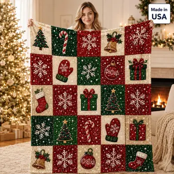 Cozy Christmas Patchwork Blanket 1