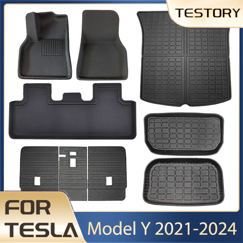 

Floor Mats for Tesla Model Y 2024 Accessories Waterproof Cargo Liner Waterproof Anti-slip Trunk Mat for Tesla Model Y 2021-2024