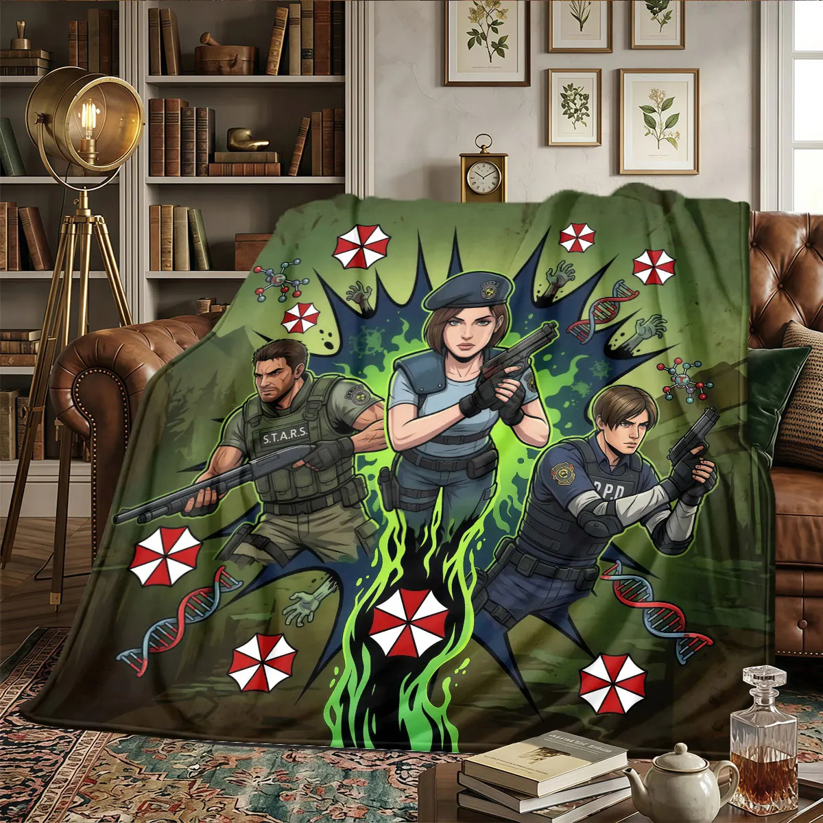 Resident Evil Patterns Home Blanket Suitable For All Seasons for Home Decor Beds Warmth and Comfort Gifts -HE81