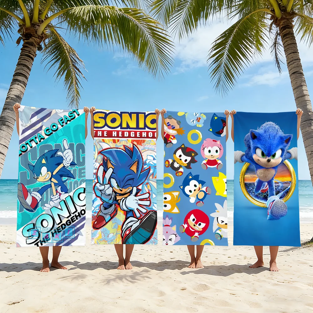 S-SonicS the H-HedgehogS Towel For Swim Yoga Gym Quick Drying Soft and skin-friendly Beach Towels All-Season