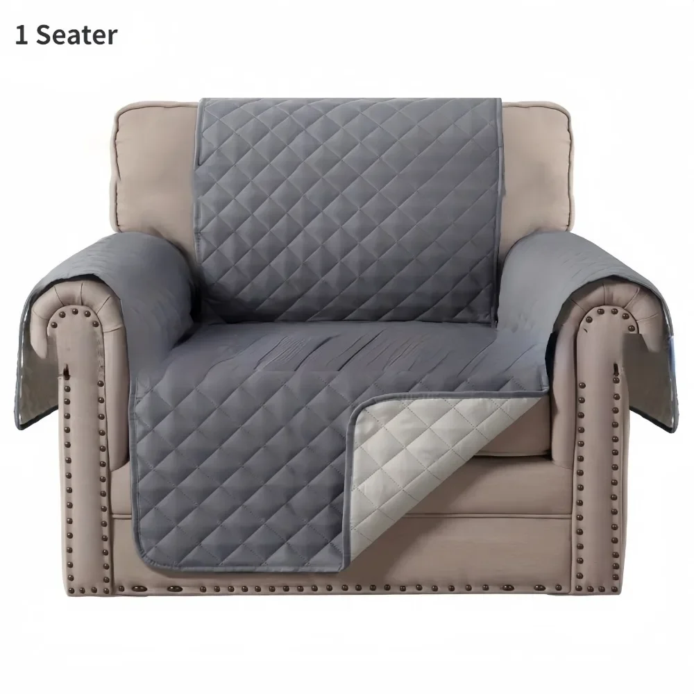 Housse de canapé 1/2/3 places, housse de canapé pouvant être retournée, housse de protection imperméable pour meubles, housse de canapé pour animaux de compagnie, gris