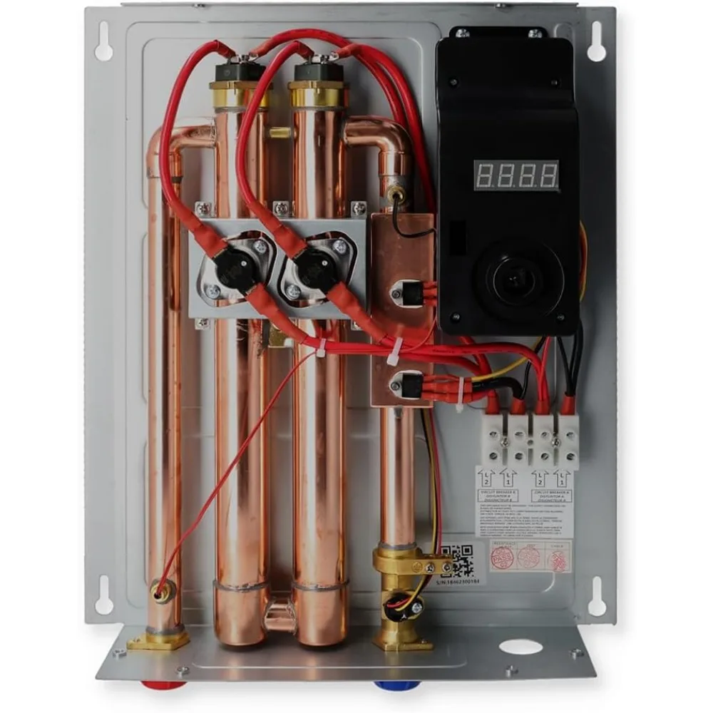 ECO 18 Electric Tankless Water Heater, 18 KW at 240 Volts with Patented Self Modulating Technology , 17 x 14 x 3.5