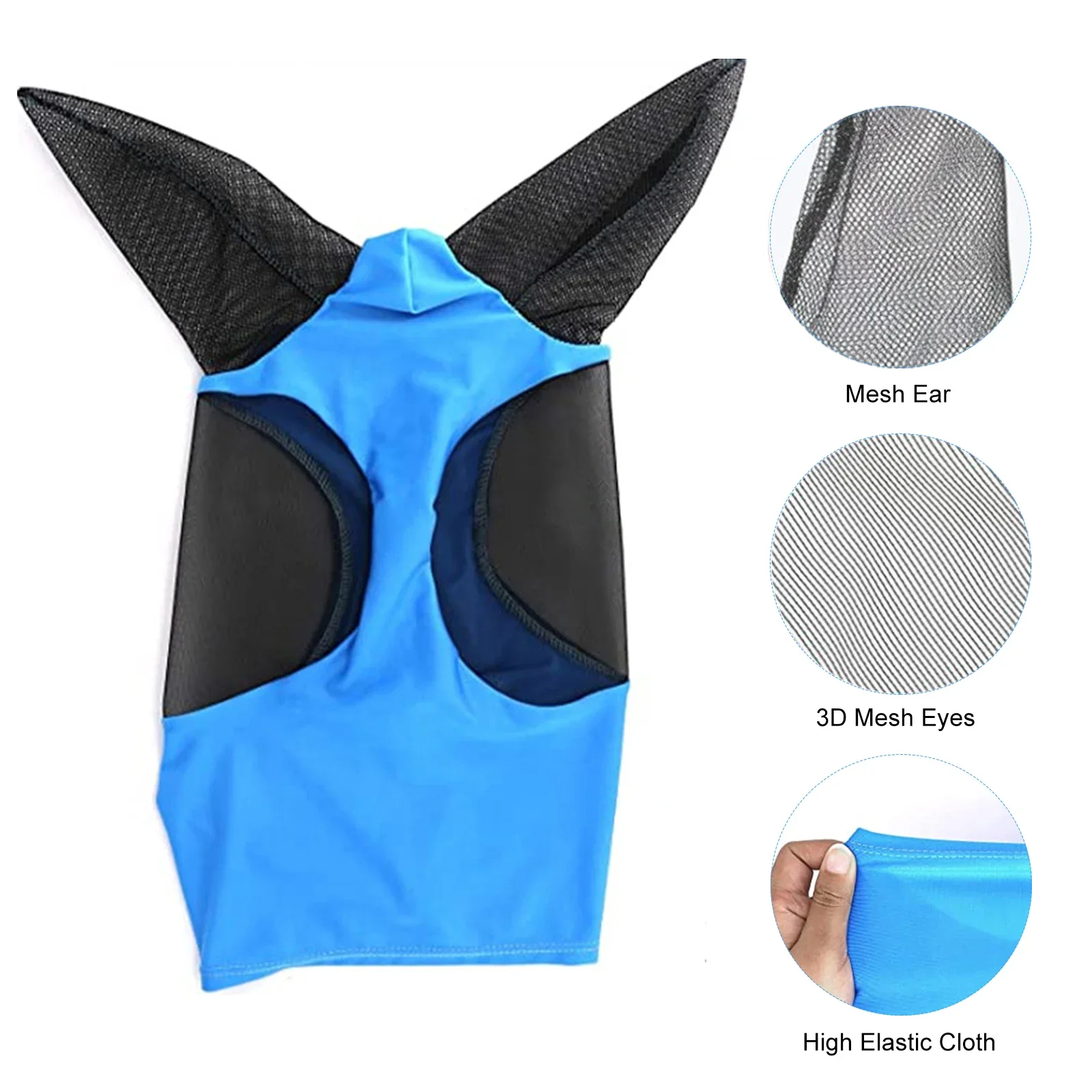 Guard Mesh Face Guard 33.3 * 18.3cm Horse Fly Mesh Face Guard With Ears Comfort Elasticity Soft Sun Protection