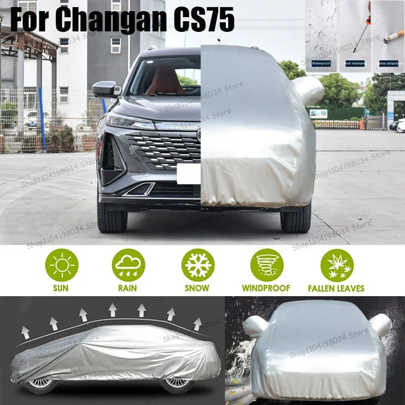 

For Changan CS75 Auto Anti snow Anti dust Sunscreen Anti-uv Anti peeling paint And Anti Rainwater 210t car cover Car cover