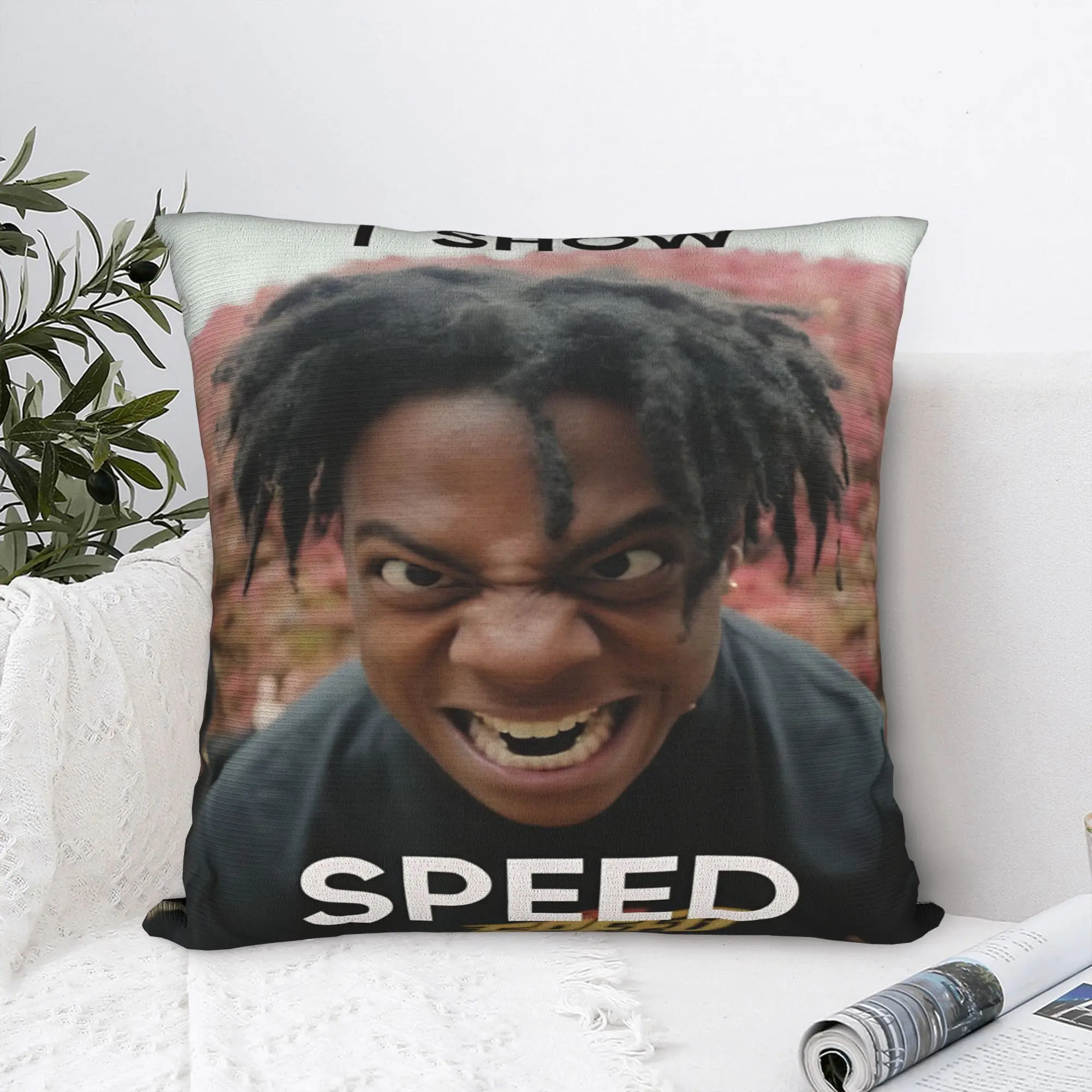 Pillow Cover Funny Ishowspeed YouTuber Vintage Pillow Case For Sofa Car Home Decor Pillowcases