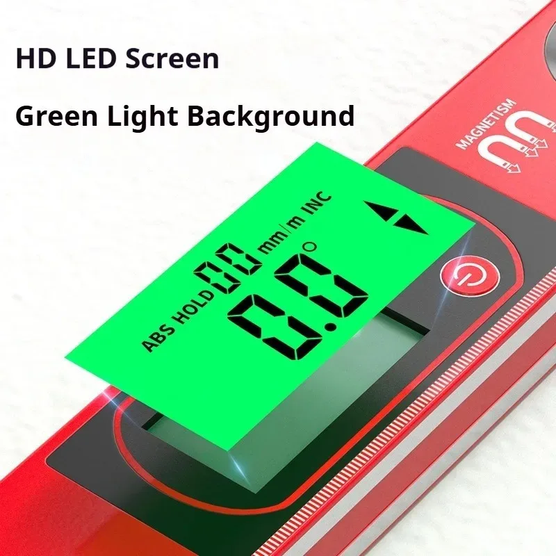 High Precision Digital Angle Finder, LED Display 0-90° Inclinometer, 30-100cm Anti-Slip Tool for All-Purpose Measuring DIY
