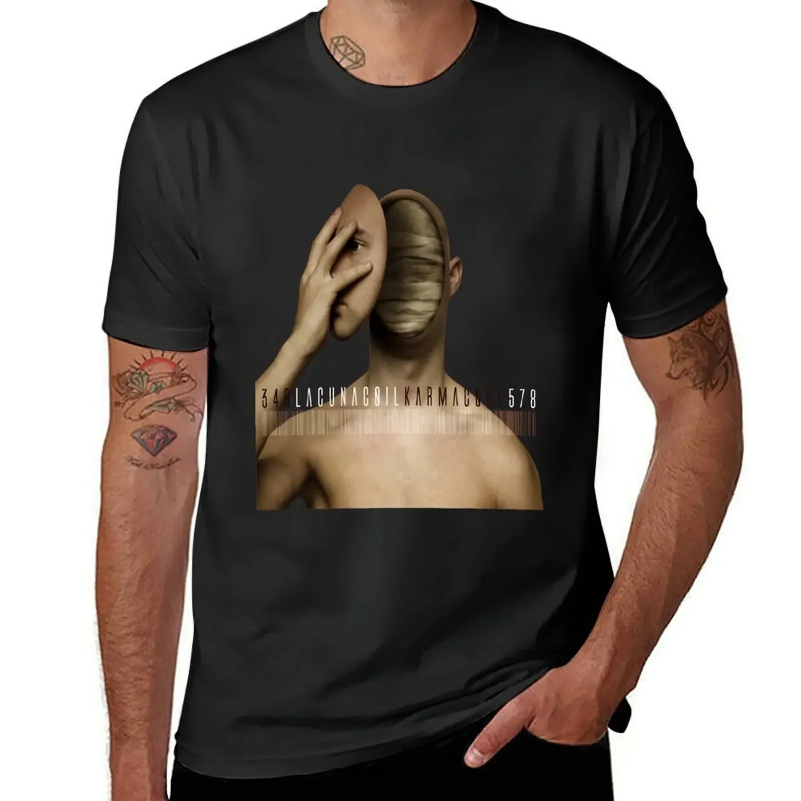 

Men_s Lacuna Coil Karmacode Music Band T-Shirt Short sleeve tee sports fans sweat blue archive shirts men 2025 new model