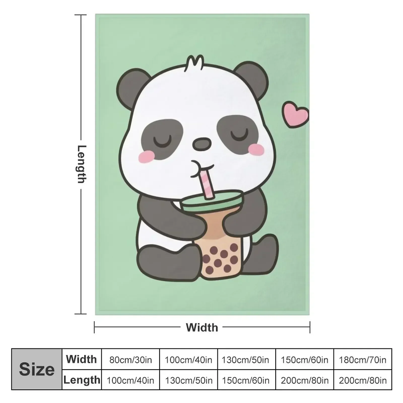 Cute Little Panda Enjoying Boba Tea Throw Blanket couch cozy soft plush fuzzy picnic outdoor blanket