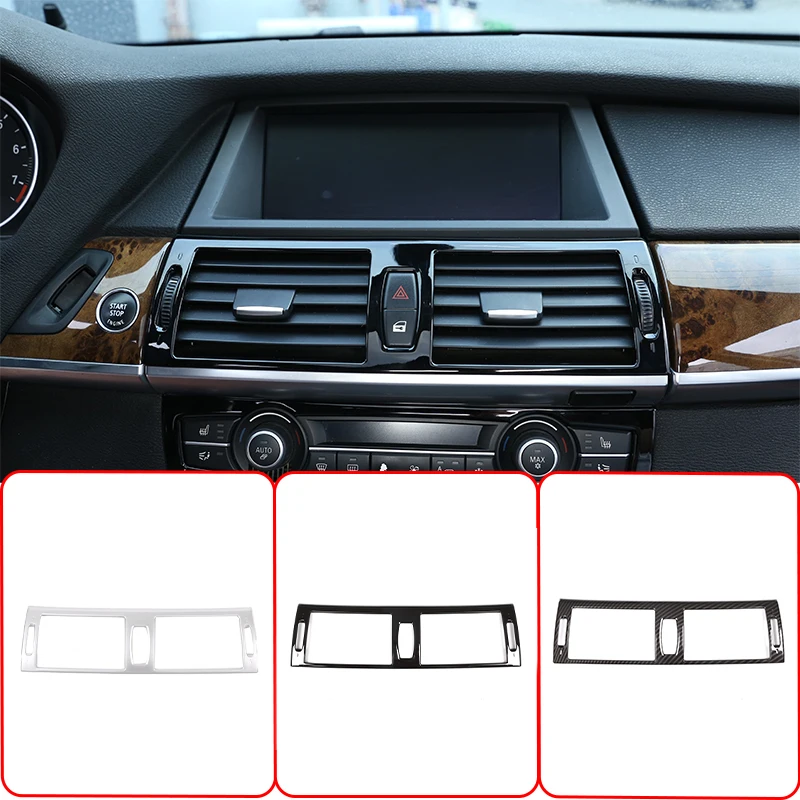 

ABS Carbon Fiber Car Central Air Conditioning Air Outlet Frame Trim For BMW X5 X6 E70 E71 2008-2013 Auto Interior Accessories