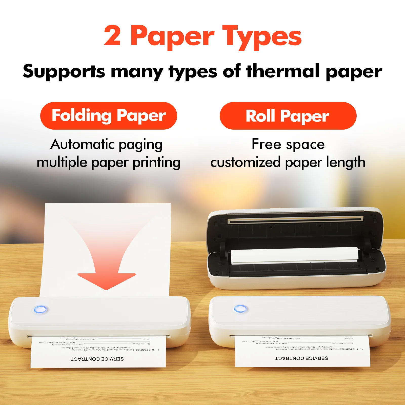 

A80 Portable Home Small A4 Printer Inkless Mini Student Test Paper File Printer Photo Printer