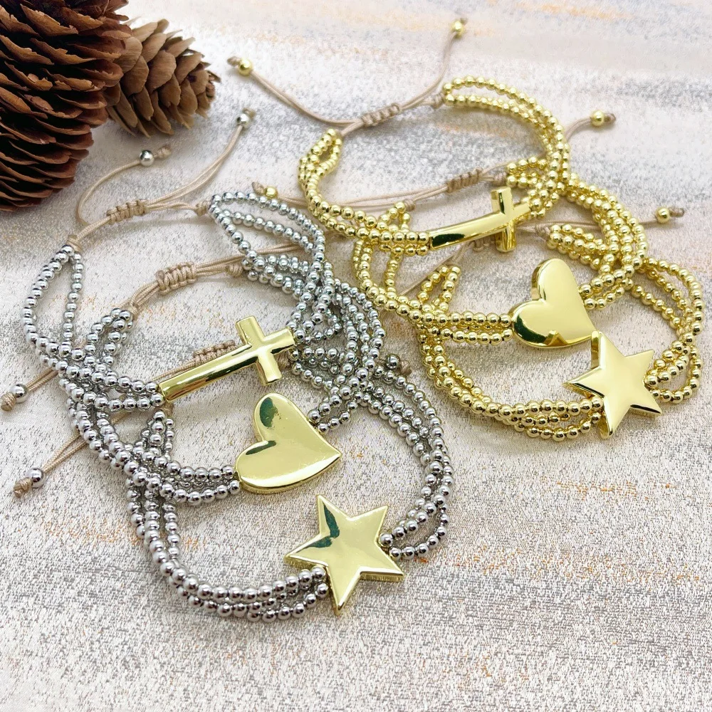 ZGMXR  Rice bead bracelet Hand-woven Adjustable Stars Heart Multilayer Bohemia Fashion Simple Versatile Woman Beaded bracelet